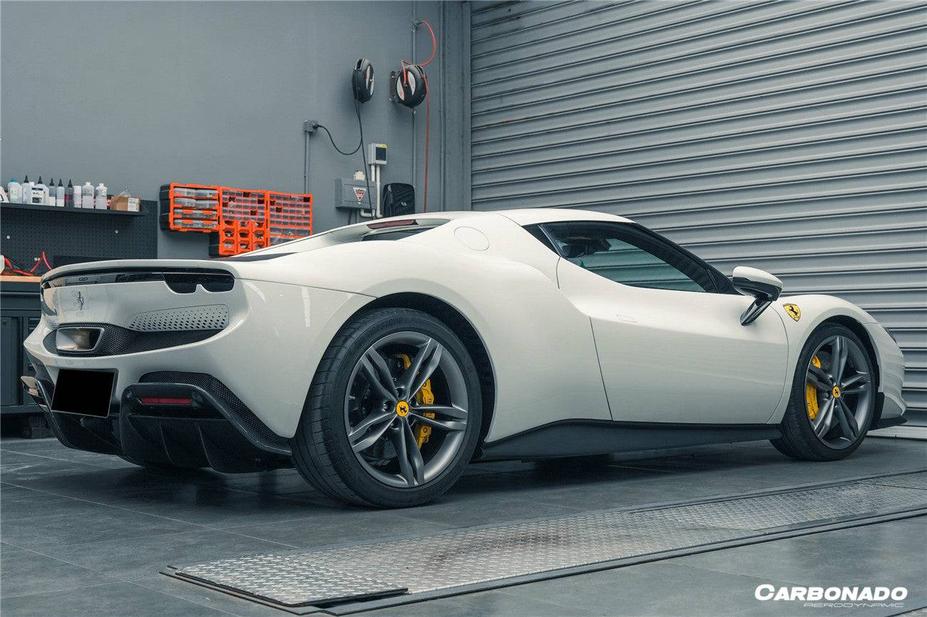 Carbonado 2022-UP Ferrari 296 GTB OE Style Carbon Fiber Rear Bumper With Diffuser