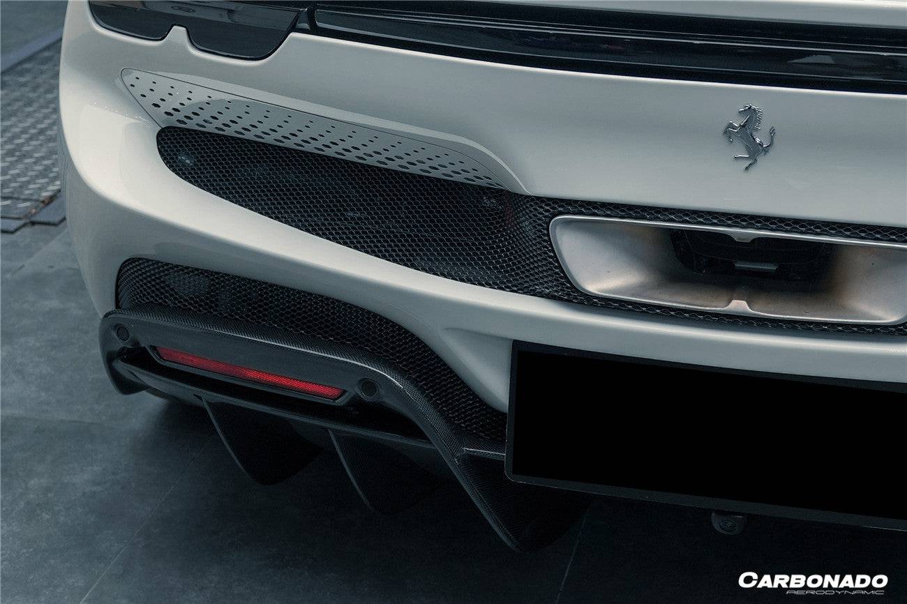Carbonado 2022-UP Ferrari 296 GTB OE Style Carbon Fiber Rear Bumper With Diffuser