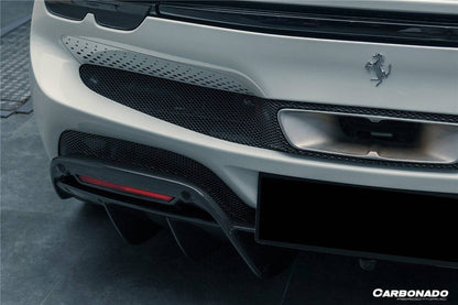 Carbonado 2022-UP Ferrari 296 GTB OE Style Carbon Fiber Rear Bumper With Diffuser