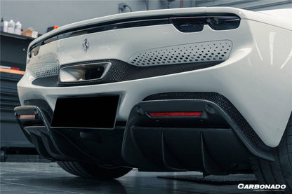 Carbonado 2022-UP Ferrari 296 GTB OE Style Carbon Fiber Rear Bumper With Diffuser