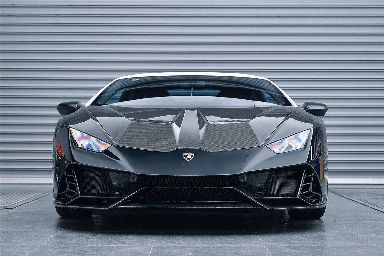 Carbonado 2015-2025 Lamborghini Huracan LP610  LP580  Evo  Tecnica EVO-4WD Style Partial Carbon Front Bumper