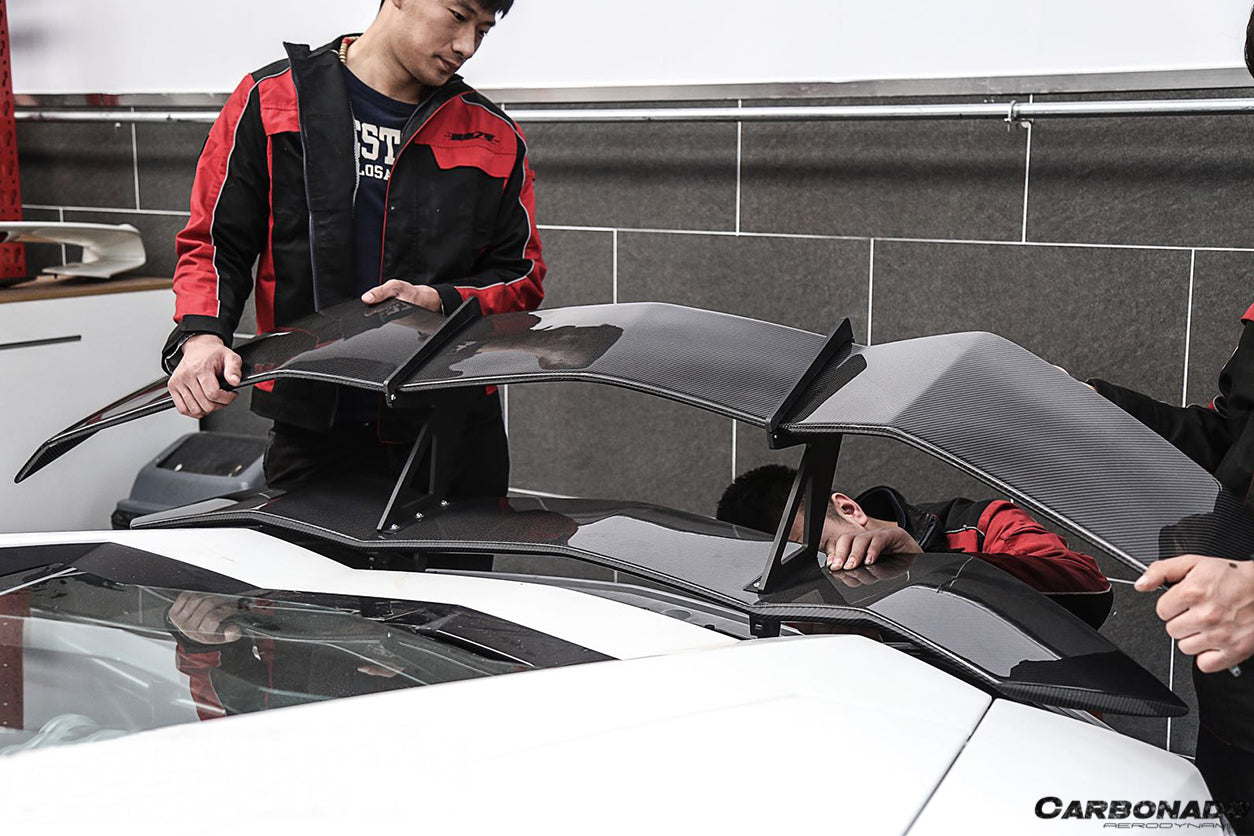 Alerón de maletero de fibra de carbono estilo RZS para Lamborghini Aventador LP700, LP750, LP740, LP720, LP780 Coupé Roadster Carbonado 2011-2022