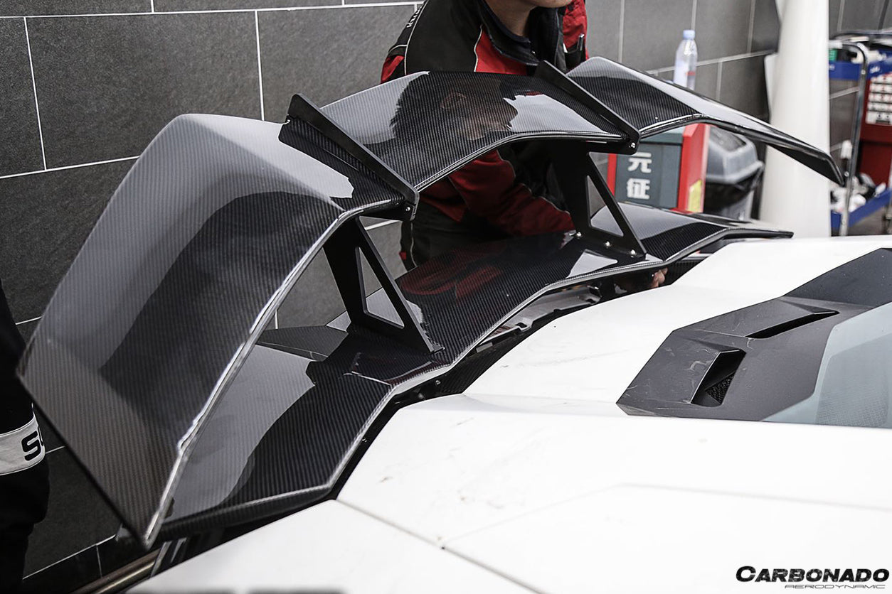 Alerón de maletero de fibra de carbono estilo RZS para Lamborghini Aventador LP700, LP750, LP740, LP720, LP780 Coupé Roadster Carbonado 2011-2022