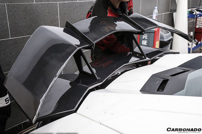 Alerón de maletero de fibra de carbono estilo RZS para Lamborghini Aventador LP700, LP750, LP740, LP720, LP780 Coupé Roadster Carbonado 2011-2022