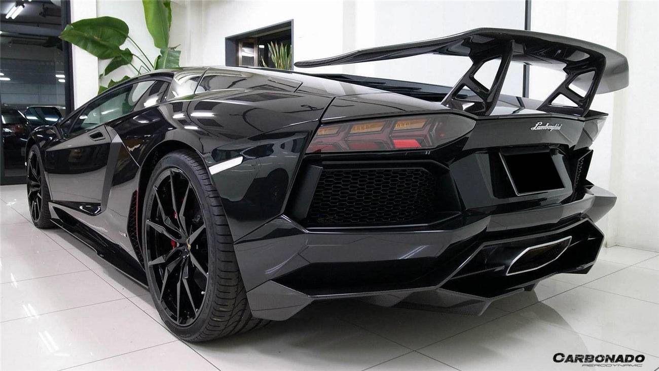Faldón trasero de fibra de carbono estilo DM para Lamborghini Aventador LP700 Coupé Roadster Carbonado 2011-2016