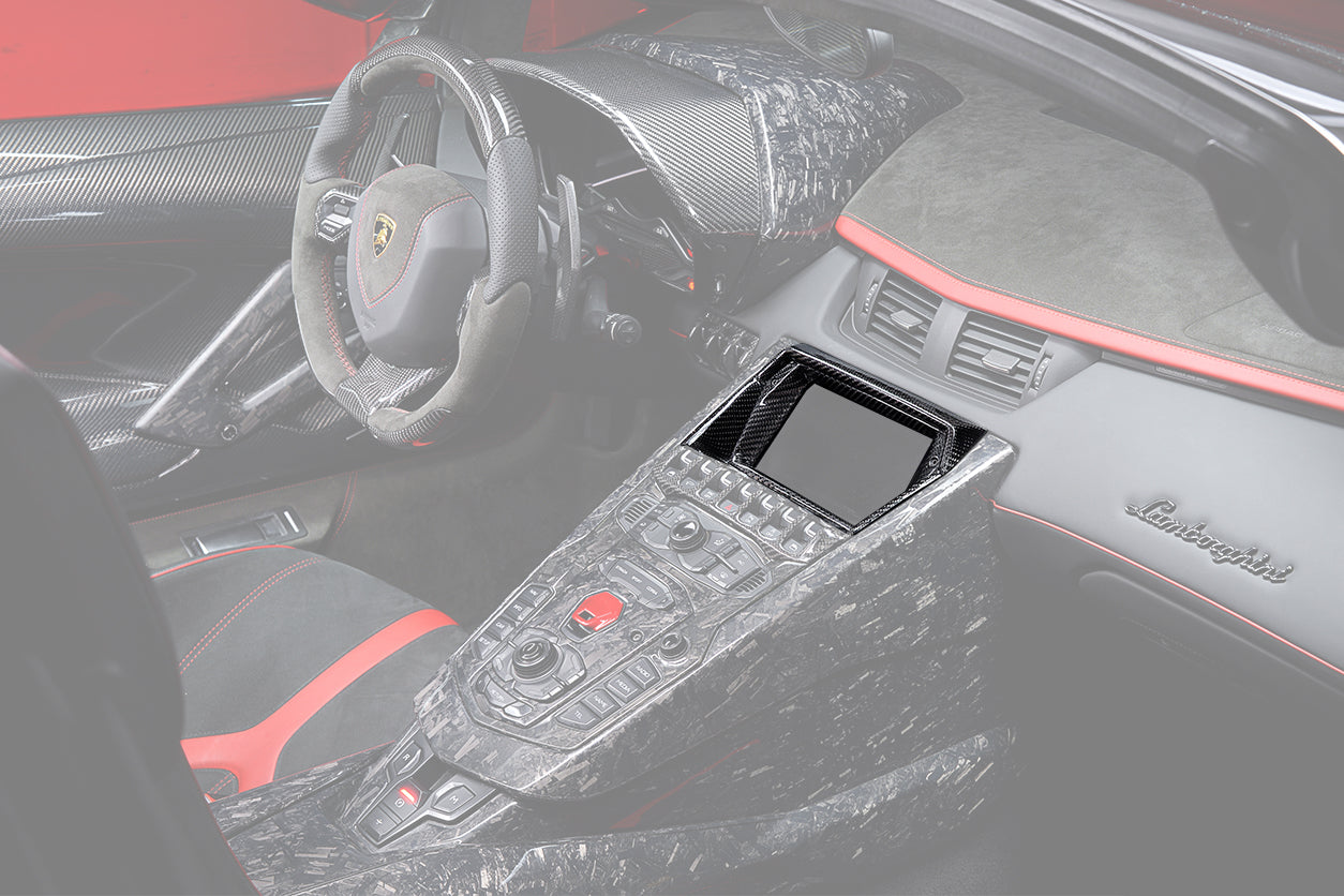 DarwinPRO 2011-2016 Lamborghini Aventador LP700 LP720 LP750 SV OE Style Carbon Fiber Navigation Screen Trim Replacement (2PCS)