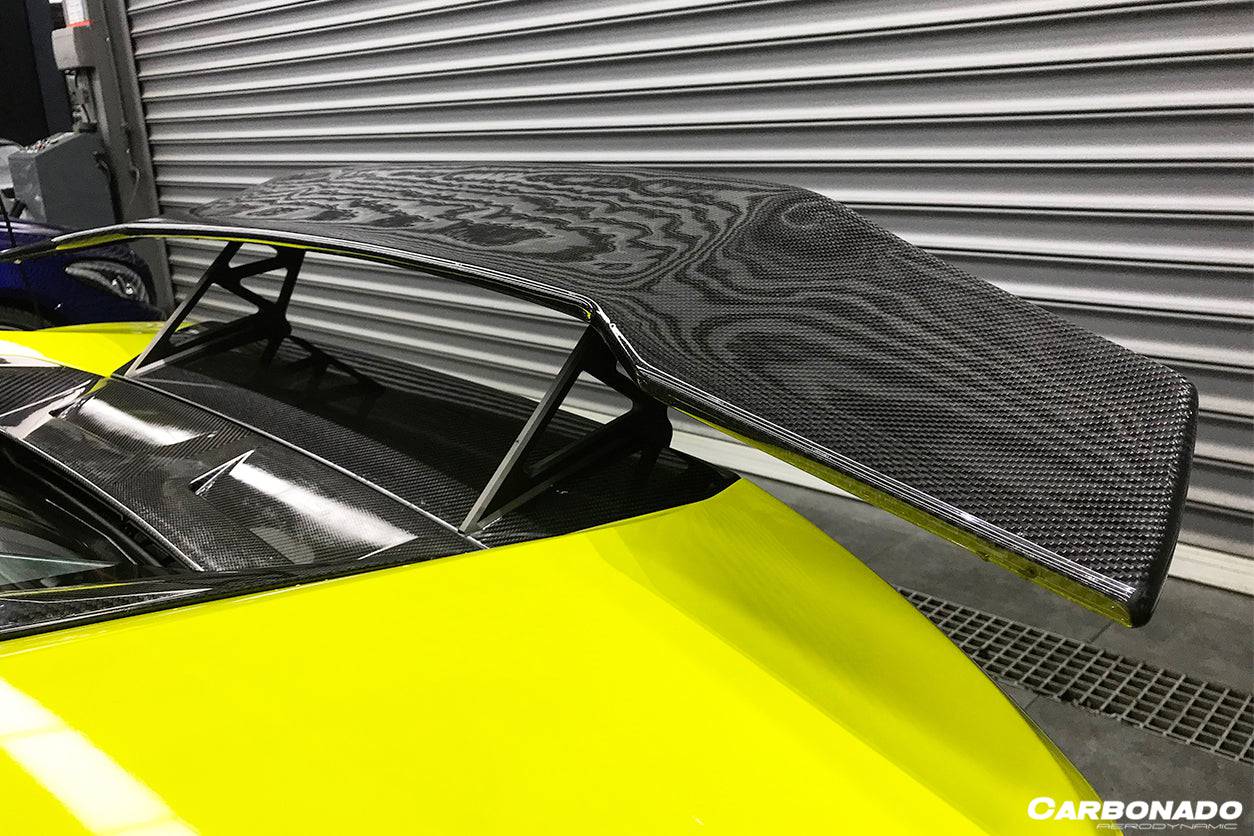Carbonado 2015-2025 Lamborghini Huracan LP610  LP580  Evo  Tecnica DC Style Carbon Fiber Trunk Spoiler Wing with Base