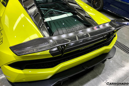 Carbonado 2015-2025 Lamborghini Huracan LP610  LP580  Evo  Tecnica DC Style Carbon Fiber Trunk Spoiler Wing with Base