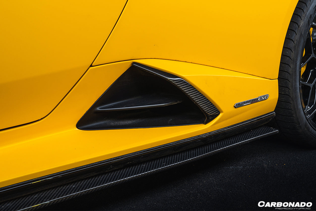 Faldones laterales de fibra de carbono seco estilo Lamborghini Huracan EVO OD Carbonado 2020-2023