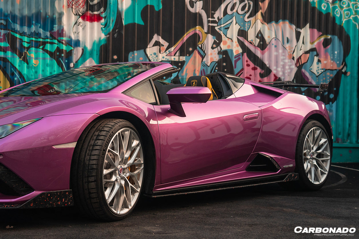 Faldones laterales de fibra de carbono seco estilo Lamborghini Huracan EVO OD Carbonado 2020-2023
