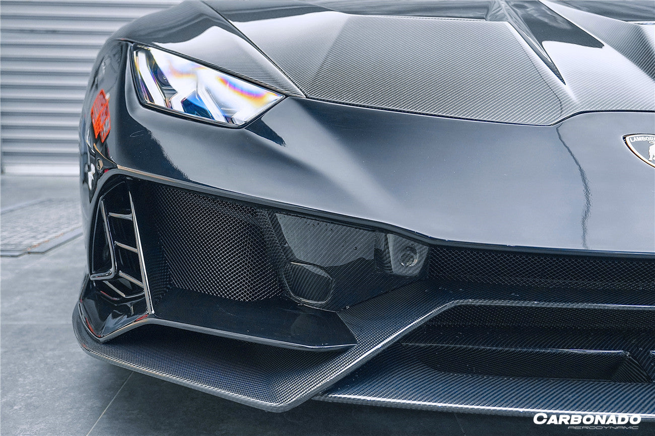 Carbonado 2015-2025 Lamborghini Huracan LP610  LP580  Evo  Tecnica EVO-4WD Style Partial Carbon Front Bumper