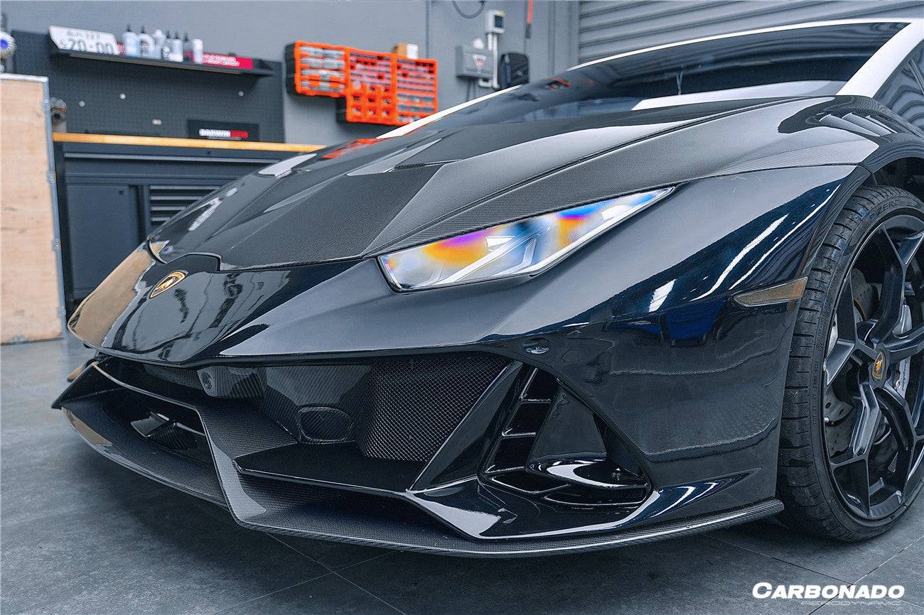 Carbonado 2015-2025 Lamborghini Huracan LP610  LP580  Evo  Tecnica EVO-4WD Style Partial Carbon Front Bumper