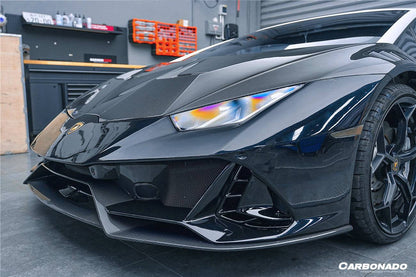 Carbonado 2015-2025 Lamborghini Huracan LP610  LP580  Evo  Tecnica EVO-4WD Style Partial Carbon Front Bumper