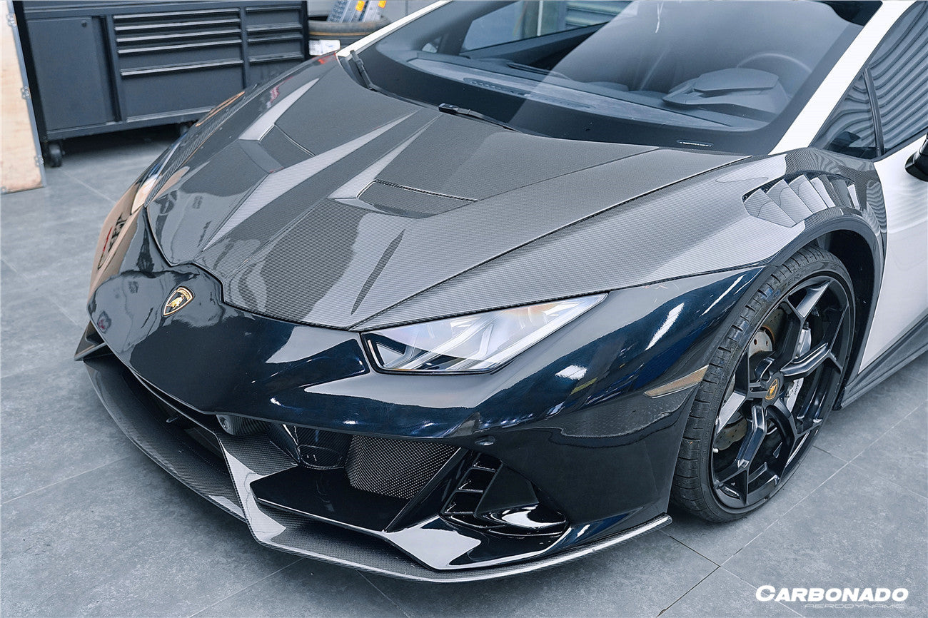 Carbonado 2015-2025 Lamborghini Huracan LP610  LP580  Evo  Tecnica EVO-4WD Style Partial Carbon Front Bumper