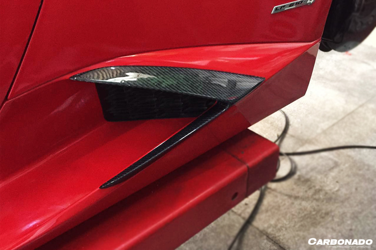 Carbonado 2015-2019 Lamborghini Huracan LP610 RZS Style Carbon Fiber Side Skirts Vent Canards