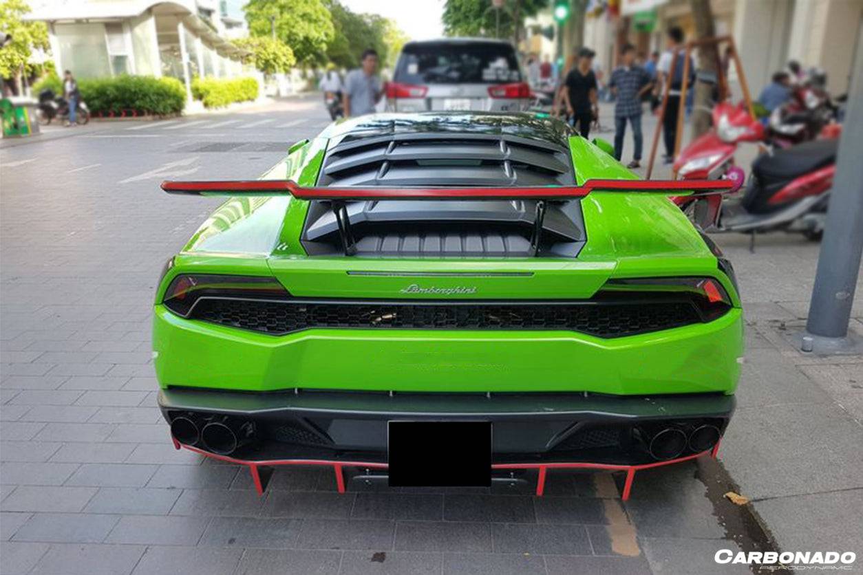 Carbonado 2015-2025 Lamborghini Huracan LP610  LP580  Evo  Tecnica RZS Style Carbon Fiber Trunk Spoiler Wing