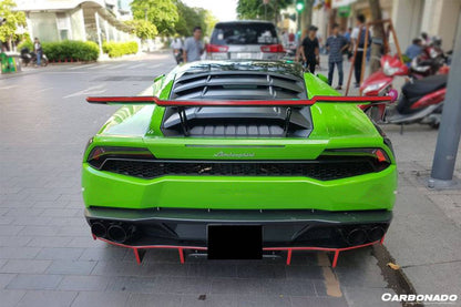 Carbonado 2015-2025 Lamborghini Huracan LP610  LP580  Evo  Tecnica RZS Style Carbon Fiber Trunk Spoiler Wing