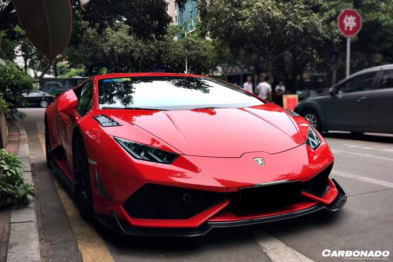 Carbonado RZS Style Carbon Fiber Front Bumper Canards | 2015-2020 Lamborghini Huracan LP610