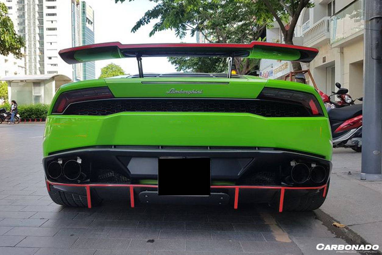 Carbonado 2015-2025 Lamborghini Huracan LP610  LP580  Evo  Tecnica RZS Style Carbon Fiber Trunk Spoiler Wing