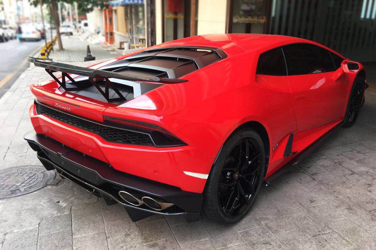 Carbonado 2015-2025 Lamborghini Huracan LP610  LP580  Evo  Tecnica RZS Style Carbon Fiber Trunk Spoiler Wing