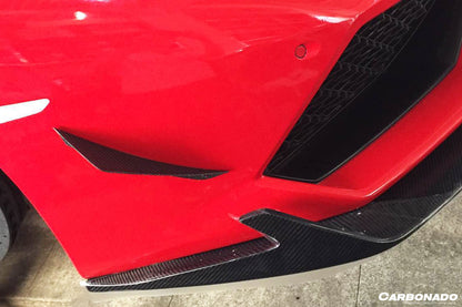 Carbonado RZS Style Carbon Fiber Front Bumper Canards | 2015-2020 Lamborghini Huracan LP610