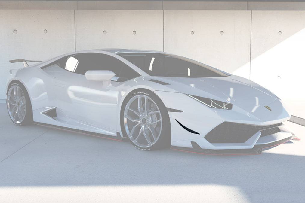 Carbonado RZS Style Carbon Fiber Front Bumper Canards | 2015-2020 Lamborghini Huracan LP610