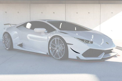 Carbonado RZS Style Carbon Fiber Front Bumper Canards | 2015-2020 Lamborghini Huracan LP610