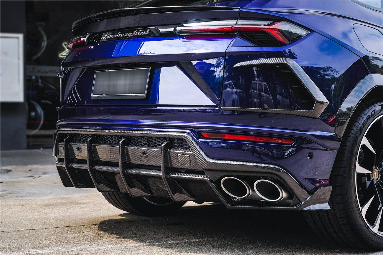 Difusor trasero de fibra de carbono seco estilo Lamborghini URUS TC Carbonado 2018-2022