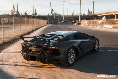 Carbonado 2011-2021 Lamborghini Aventador LP700 LP740 LP750 Coupe Roadster SVJ Style Part DRY Carbon Fiber Engine Hood And Wing