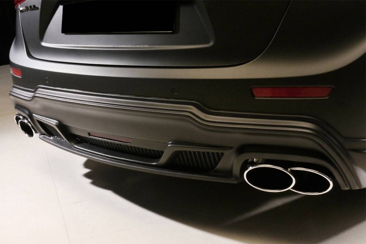 Carbonado 2014-2017 Maserati Ghibli S Q4 M157 W Style Rear Lip Diffuser with Exhaust Tips