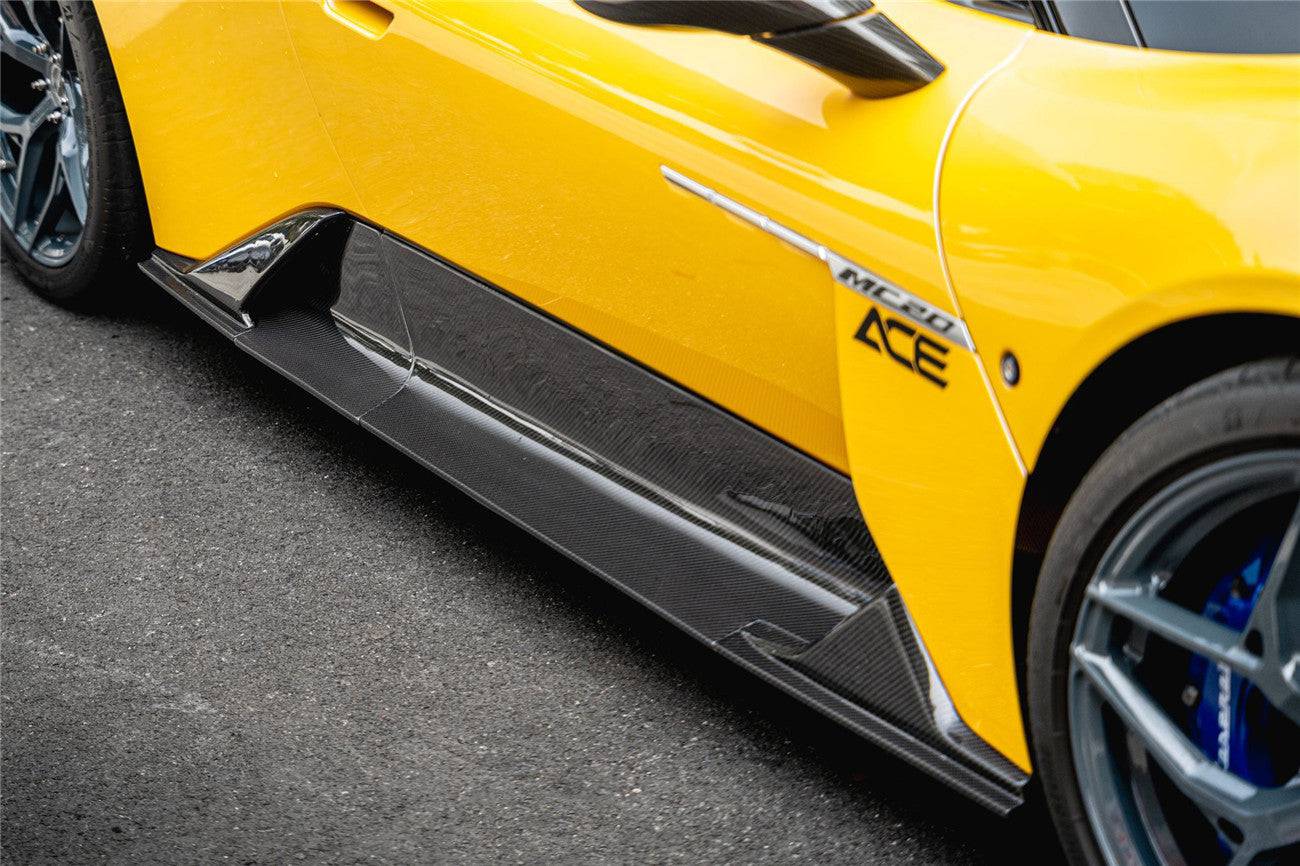 Carbonado 2020-2024 Maserati MC20 SVD Style Dry Carbon Fiber Side Skirts