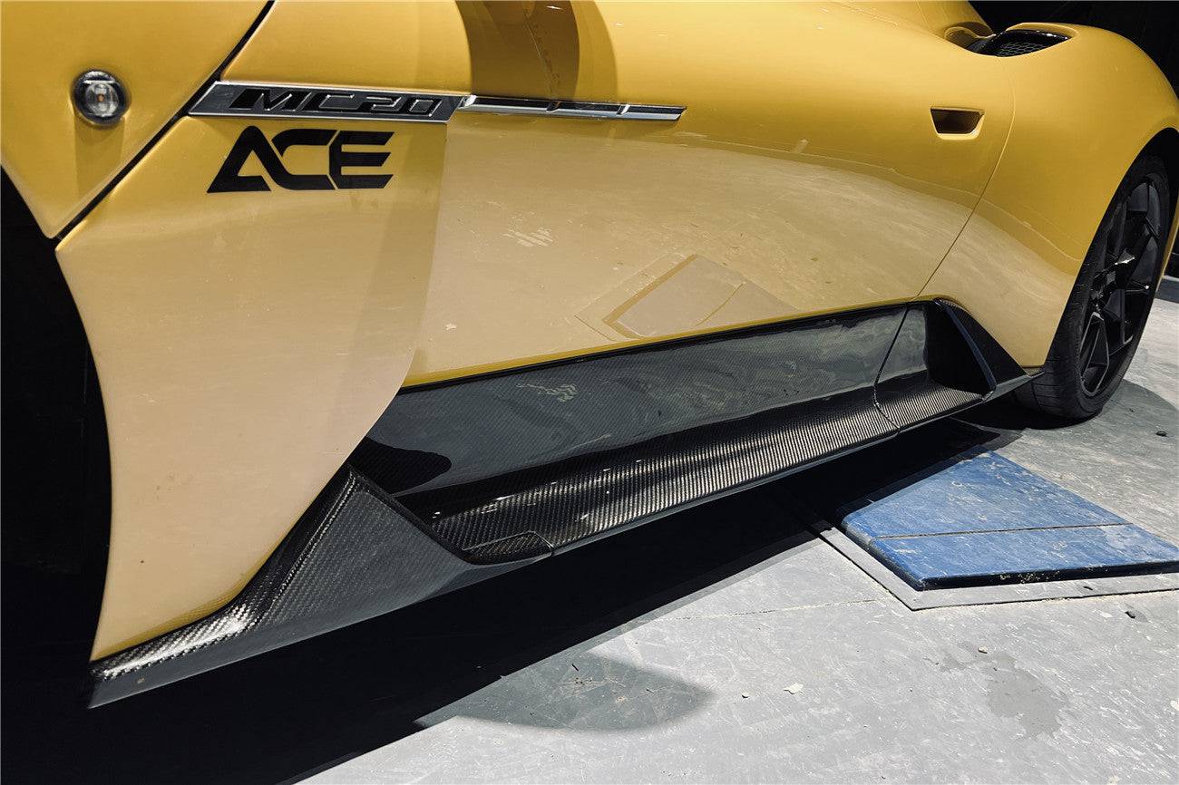Carbonado 2020-2024 Maserati MC20 OEM Style DRY Carbon Fiber Side Skirts