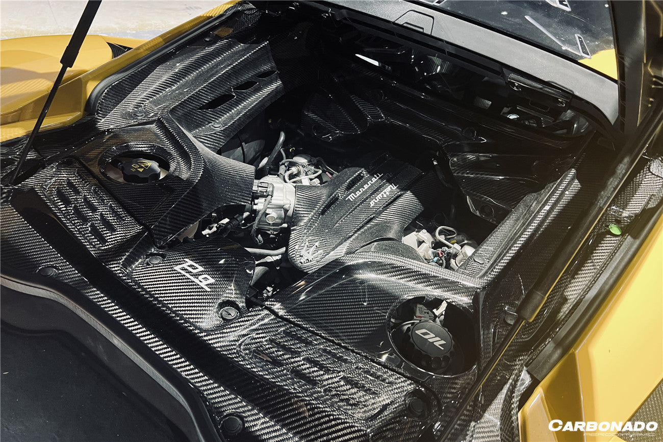 Carbonado 2020-2024 Maserati MC20 Dry Carbon Fiber Engine Cover Replacement