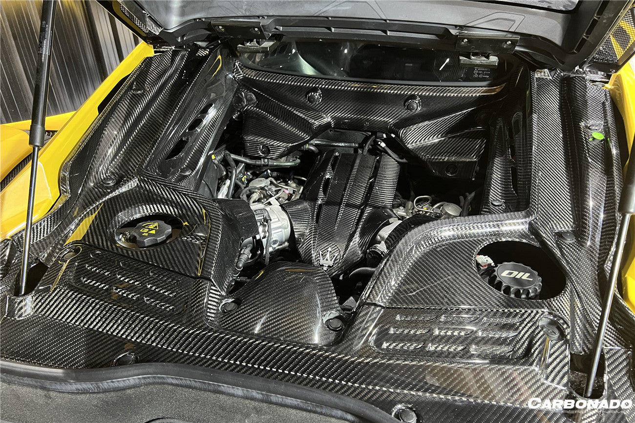 Carbonado 2020-2024 Maserati MC20 Dry Carbon Fiber Engine Cover Replacement