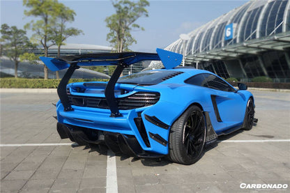 Alerón trasero estilo Rebel Performance para McLaren 650S MP4 12C Carbonado 2011-2017