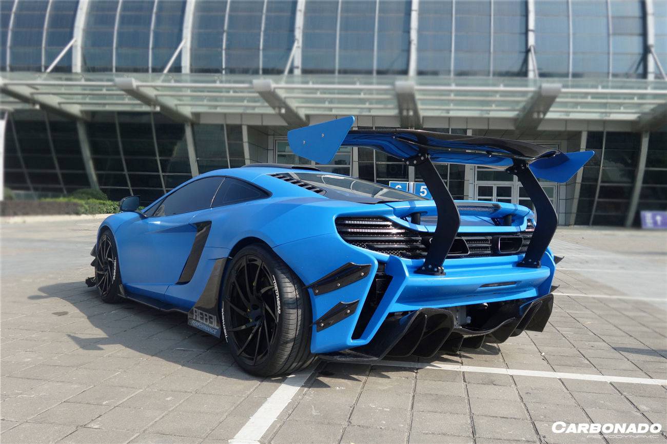 Alerón trasero estilo Rebel Performance para McLaren 650S MP4 12C Carbonado 2011-2017