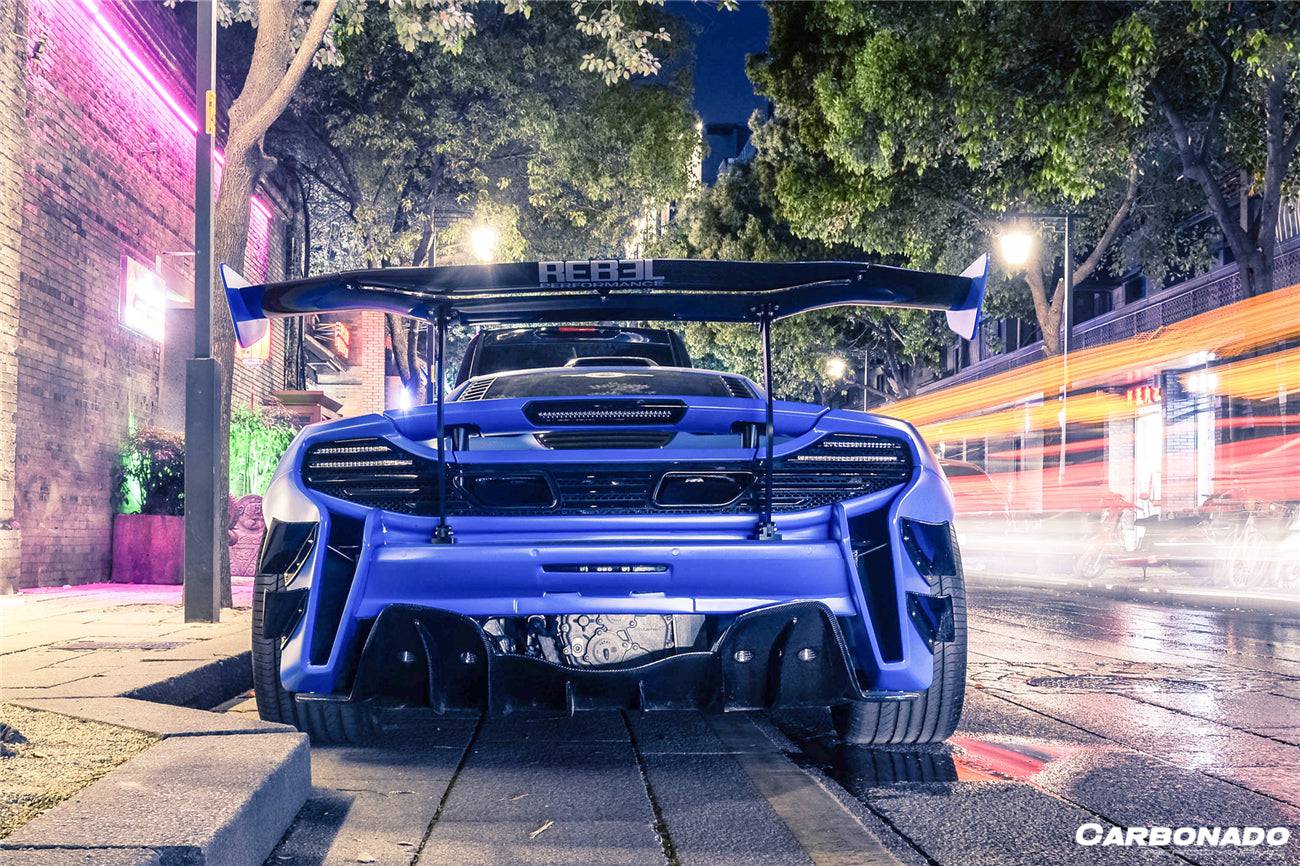 Alerón trasero estilo Rebel Performance para McLaren 650S MP4 12C Carbonado 2011-2017
