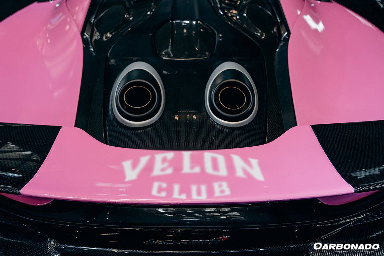 Parachoques trasero de fibra de carbono estilo 600LT para McLaren 540C, 570S y 570GT Carbonado 2015-2020 con difusor, alerón de maletero, motor, maletero y escape.