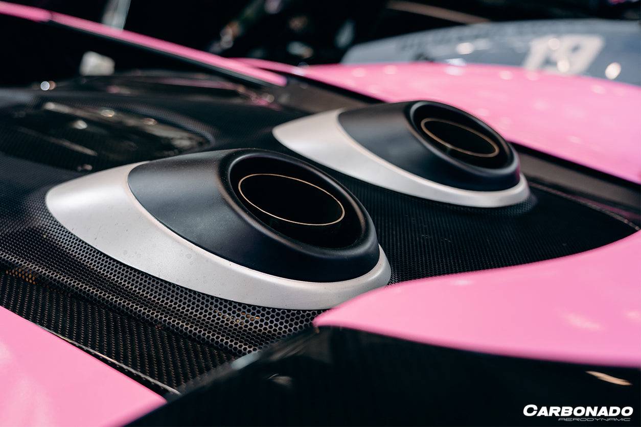 Parachoques trasero de fibra de carbono estilo 600LT para McLaren 540C, 570S y 570GT Carbonado 2015-2020 con difusor, alerón de maletero, motor, maletero y escape.