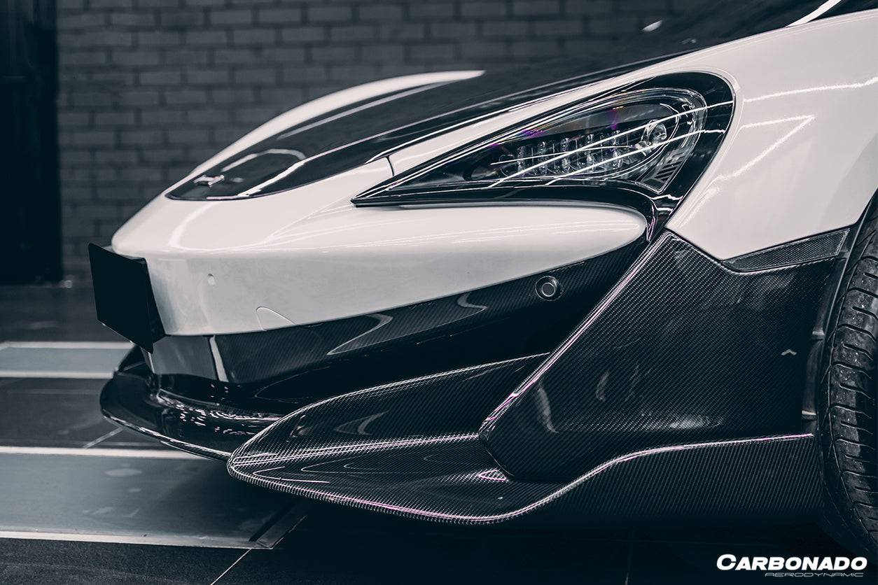Carbonado 2015-2020 McLaren 540C 570S 600LT-Style Carbon Fiber Front Bumper Lip and Side Splitter