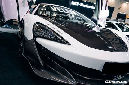 Carbonado 2015-2020 McLaren 540C 570S 600LT-Style Carbon Fiber Front Bumper Lip and Side Splitter