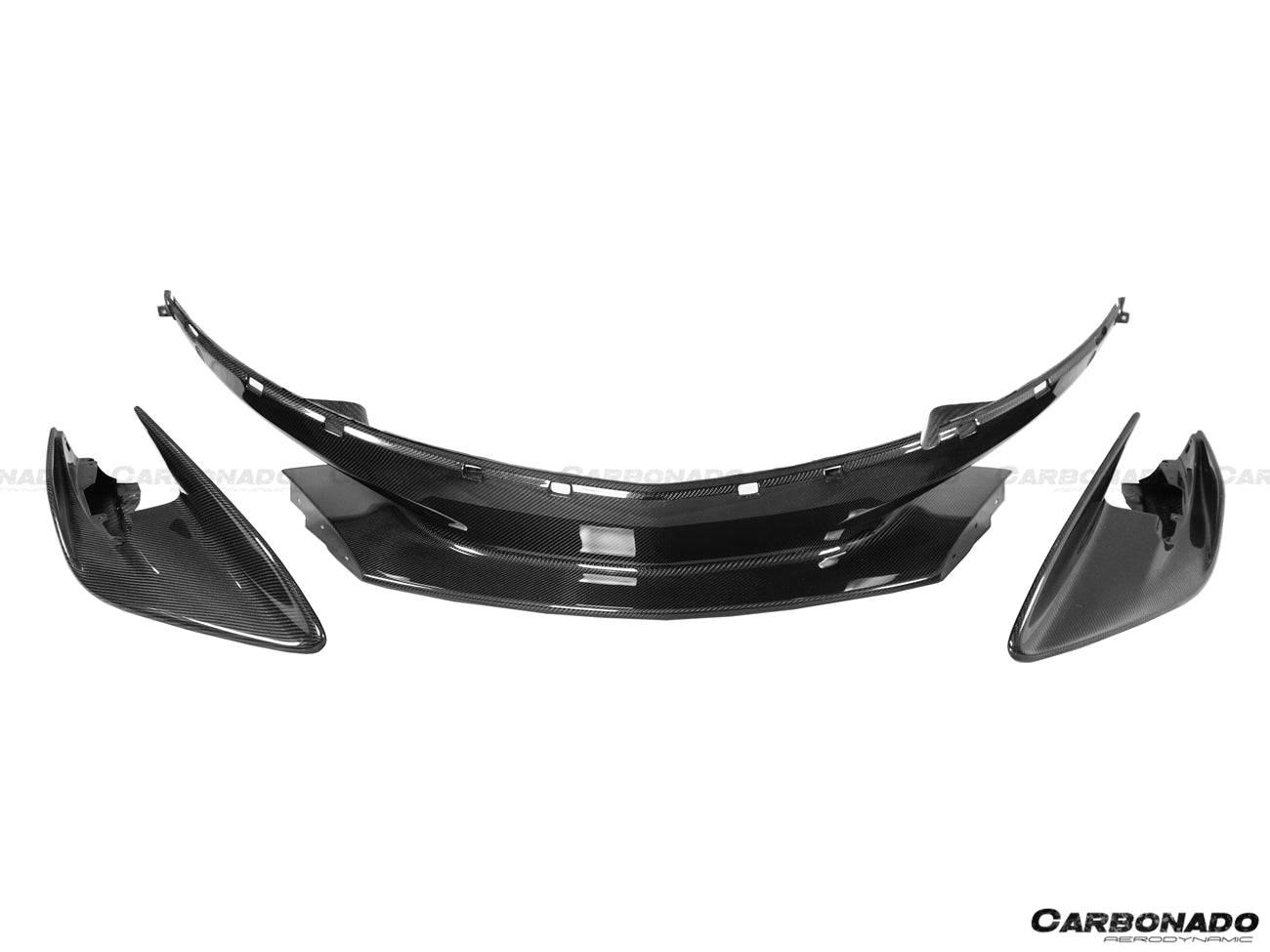 Carbonado 2015-2020 McLaren 540C 570S 600LT-Style Carbon Fiber Front Bumper Lip and Side Splitter