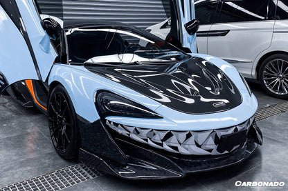 Carbonado 2015-2020 McLaren 540C 570S 600LT-Style Carbon Fiber Front Bumper Lip and Side Splitter