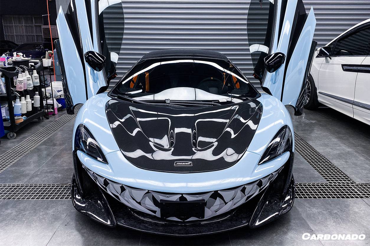 Carbonado 2015-2020 McLaren 540C 570S 600LT-Style Carbon Fiber Front Bumper Lip and Side Splitter