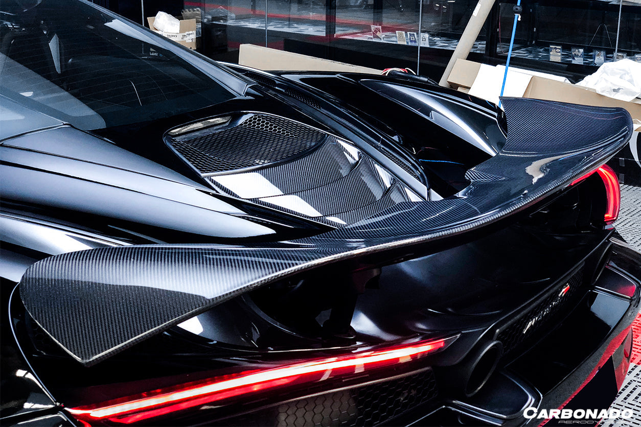 Carbonado Dry Carbon Fiber Engine Cover Replacement | 2017-2022 McLaren 720S Coupe Only