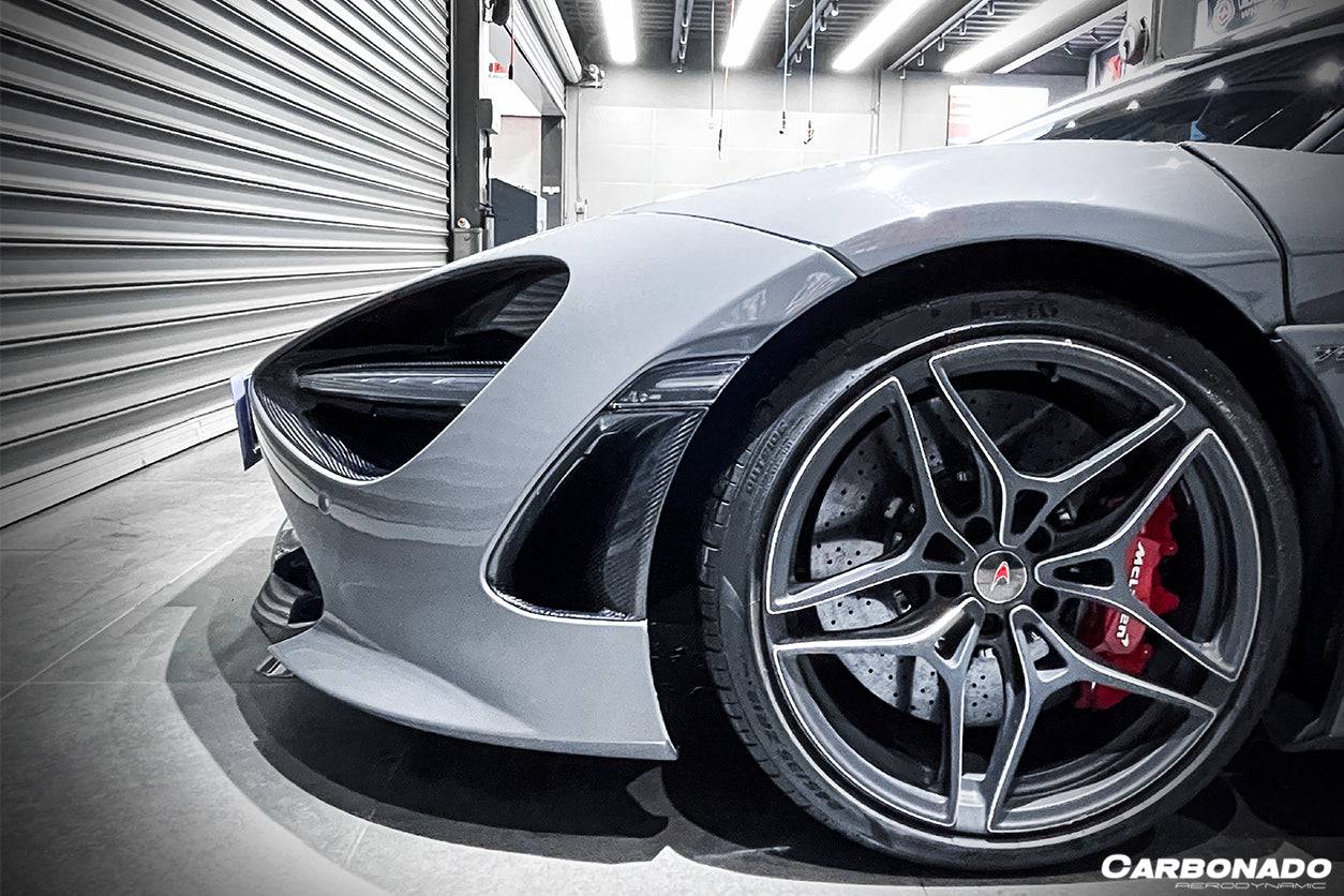 Carbonado 2017-2022 McLaren 720S OEM Style Dry Carbon Fiber Headlight Inserts Tim Replacement