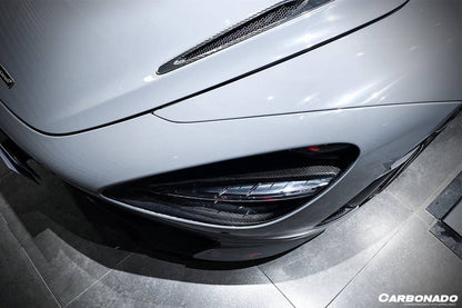 Carbonado 2017-2022 McLaren 720S OEM Style Dry Carbon Fiber Headlight Inserts Tim Replacement