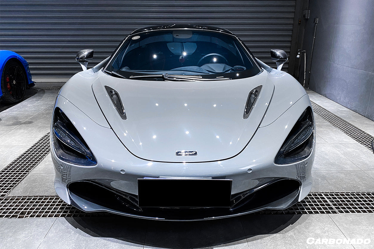 Carbonado 2017-2022 McLaren 720S OEM Style Dry Carbon Fiber Headlight Inserts Tim Replacement