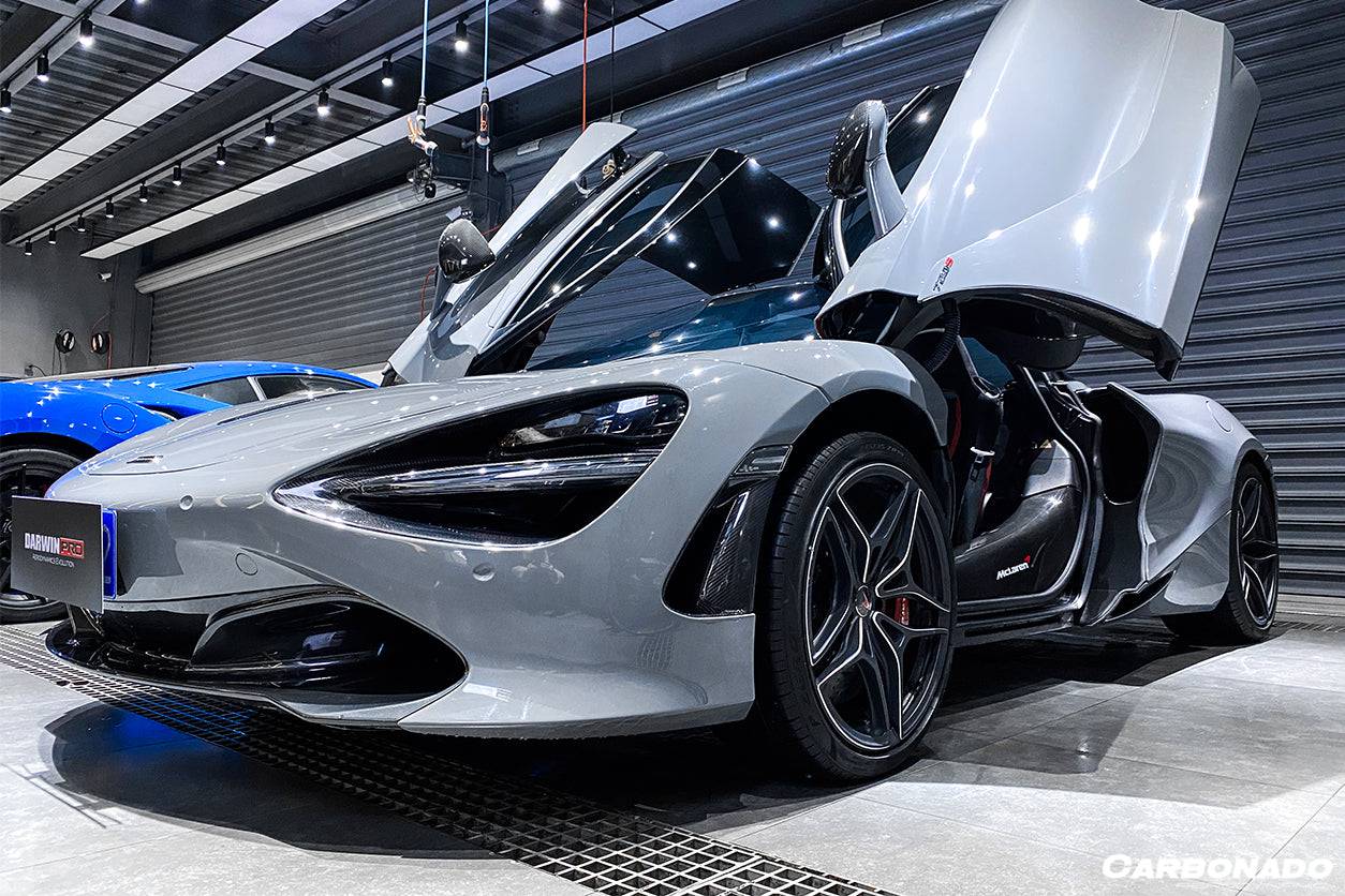 Carbonado 2017-2022 McLaren 720S OEM Style Dry Carbon Fiber Headlight Inserts Tim Replacement