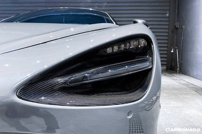 Carbonado 2017-2022 McLaren 720S OEM Style Dry Carbon Fiber Headlight Inserts Tim Replacement